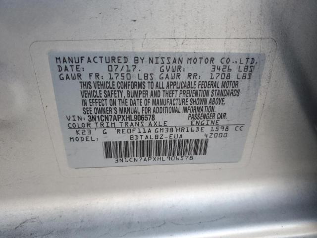 Photo 11 VIN: 3N1CN7APXHL906578 - NISSAN VERSA S 