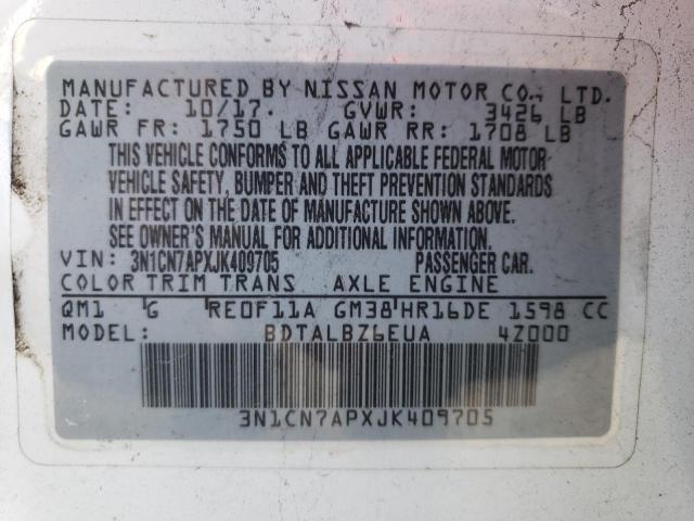 Photo 11 VIN: 3N1CN7APXJK409705 - NISSAN VERSA S 