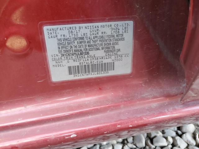 Photo 12 VIN: 3N1CN7APXJL801335 - NISSAN VERSA S 