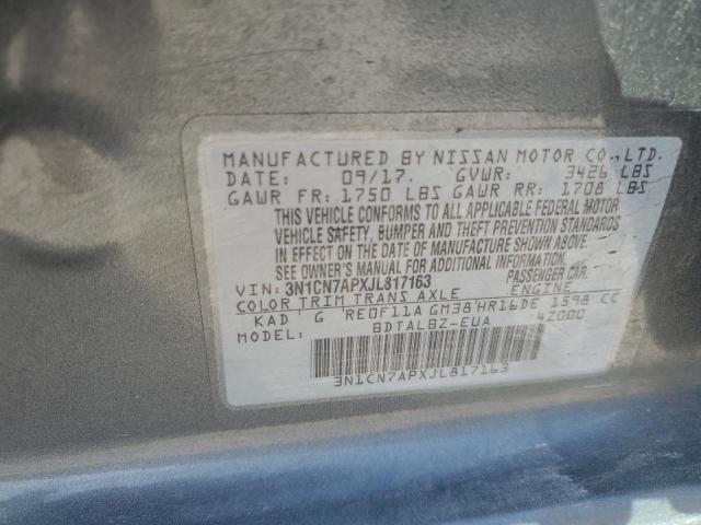 Photo 12 VIN: 3N1CN7APXJL817163 - NISSAN VERSA S 