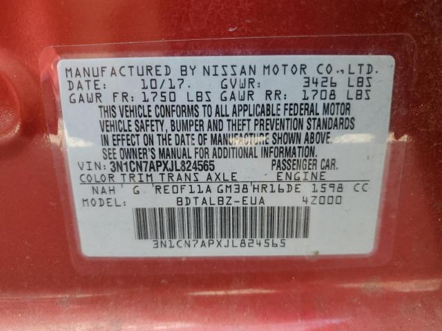 Photo 12 VIN: 3N1CN7APXJL824565 - NISSAN VERSA S 