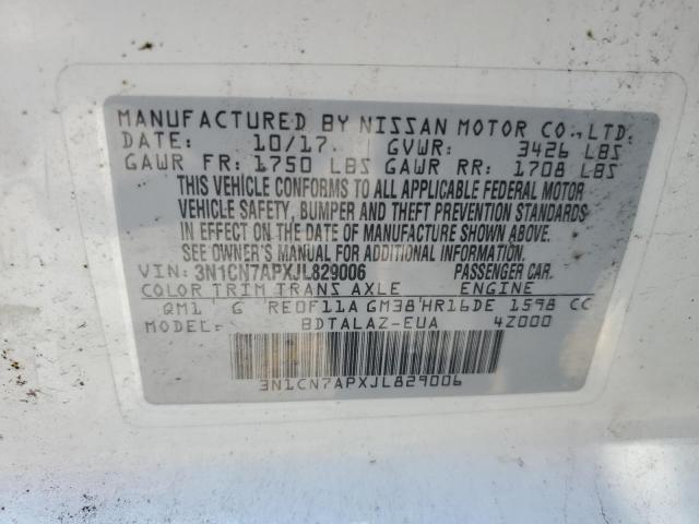 Photo 12 VIN: 3N1CN7APXJL829006 - NISSAN VERSA 