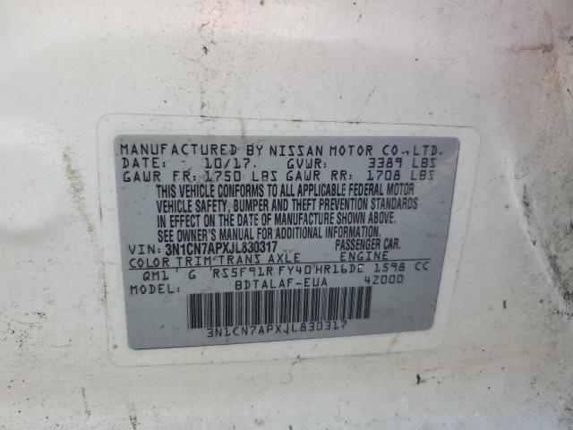 Photo 11 VIN: 3N1CN7APXJL830317 - NISSAN VERSA S 