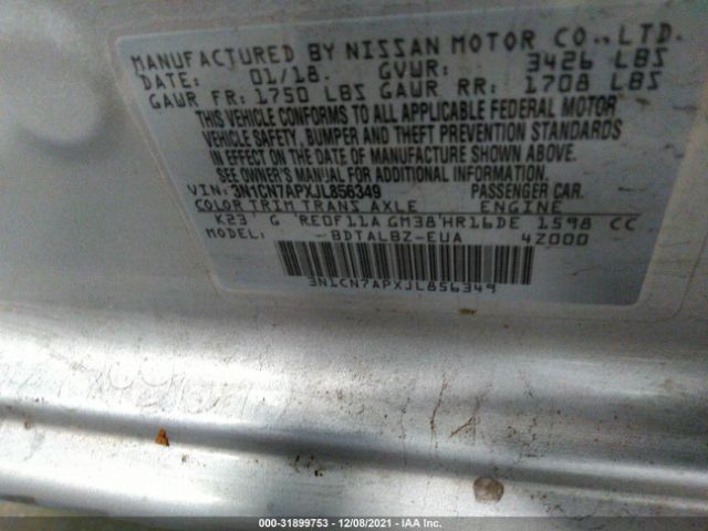 Photo 8 VIN: 3N1CN7APXJL856349 - NISSAN VERSA SEDAN 