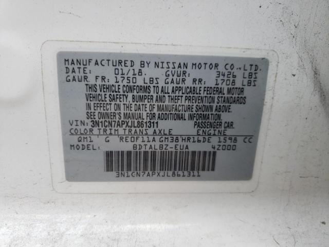 Photo 12 VIN: 3N1CN7APXJL861311 - NISSAN VERSA 