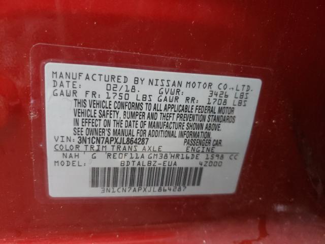 Photo 9 VIN: 3N1CN7APXJL864287 - NISSAN VERSA SEDAN 