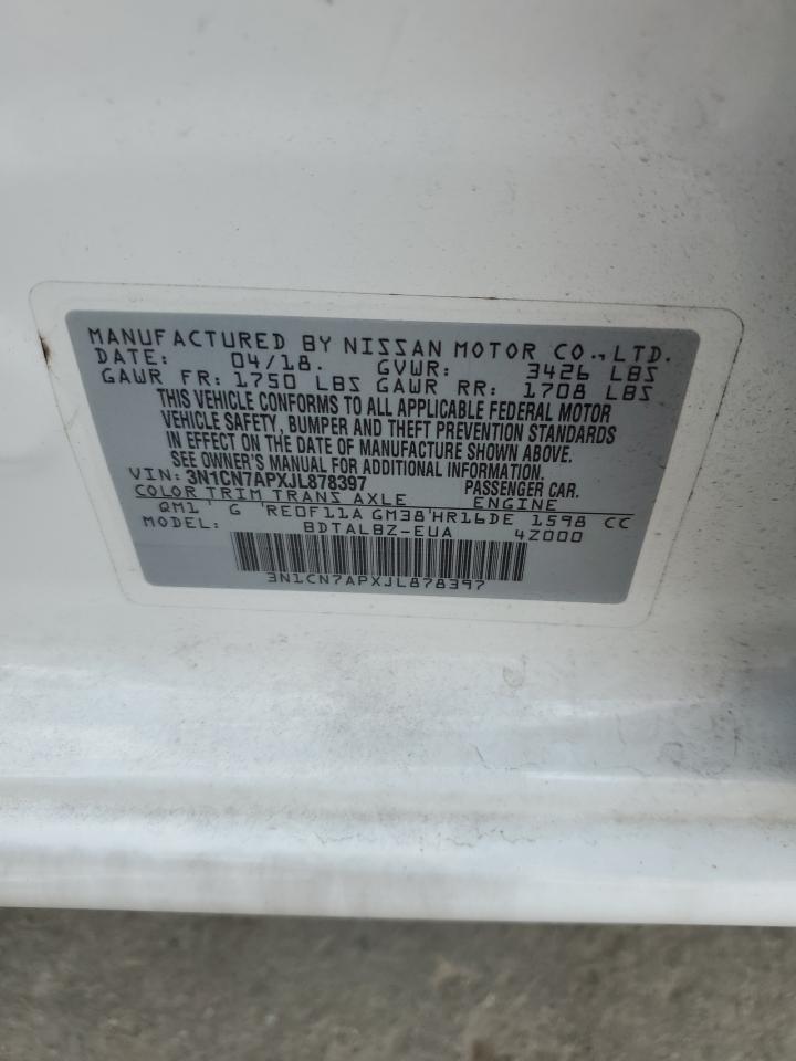 Photo 12 VIN: 3N1CN7APXJL878397 - NISSAN VERSA 