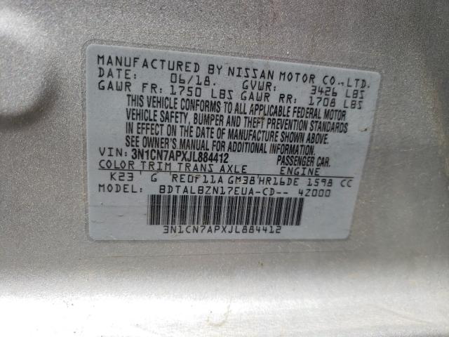 Photo 9 VIN: 3N1CN7APXJL884412 - NISSAN VERSA S 