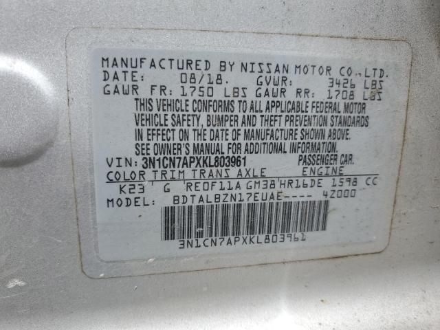 Photo 11 VIN: 3N1CN7APXKL803961 - NISSAN VERSA S 