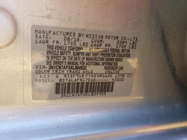 Photo 9 VIN: 3N1CN7APXKL804933 - NISSAN VERSA S 