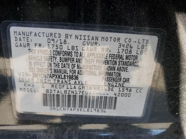 Photo 12 VIN: 3N1CN7APXKL819836 - NISSAN VERSA 