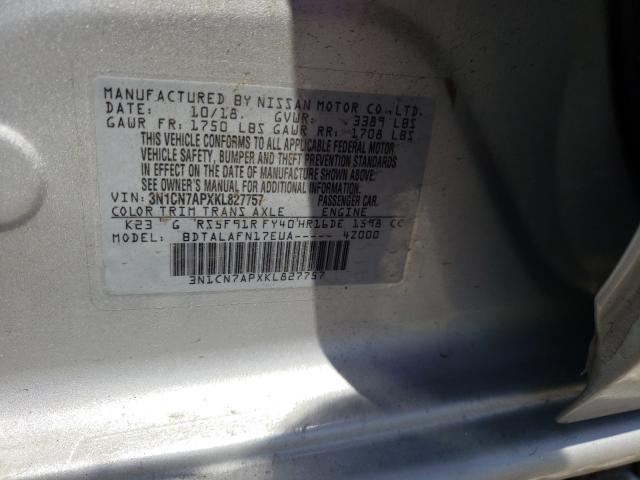 Photo 9 VIN: 3N1CN7APXKL827757 - NISSAN VERSA S 