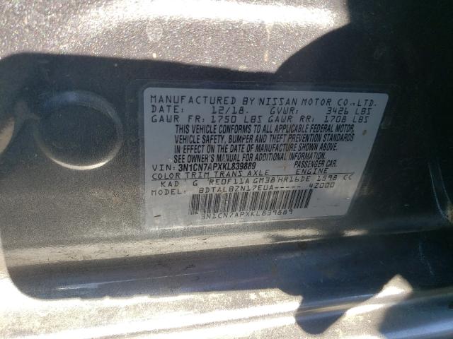 Photo 9 VIN: 3N1CN7APXKL839889 - NISSAN VERSA S 