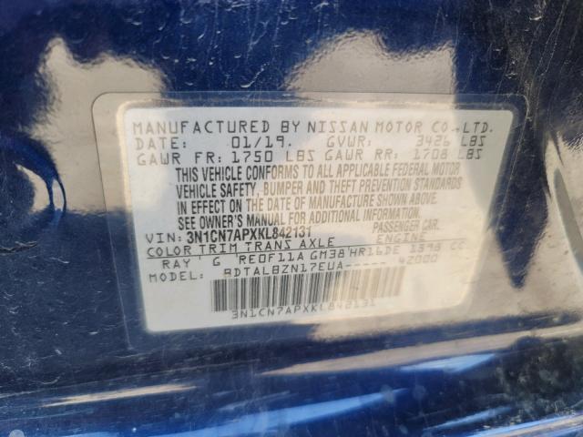 Photo 9 VIN: 3N1CN7APXKL842131 - NISSAN VERSA S 