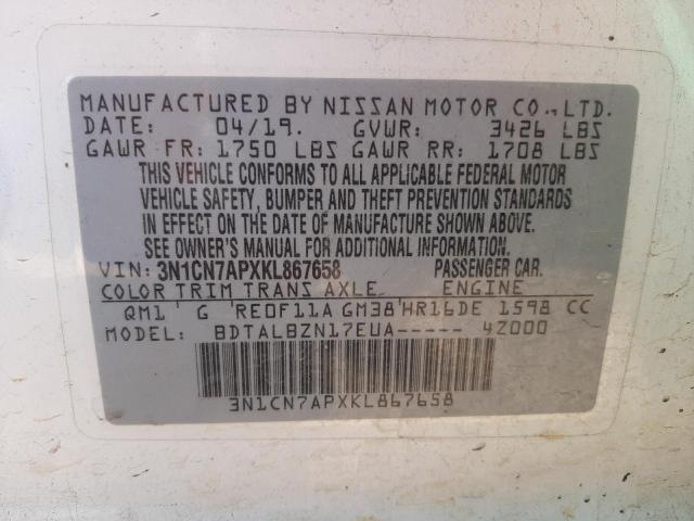 Photo 11 VIN: 3N1CN7APXKL867658 - NISSAN VERSA S 