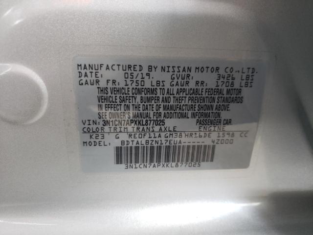 Photo 9 VIN: 3N1CN7APXKL877025 - NISSAN VERSA S 