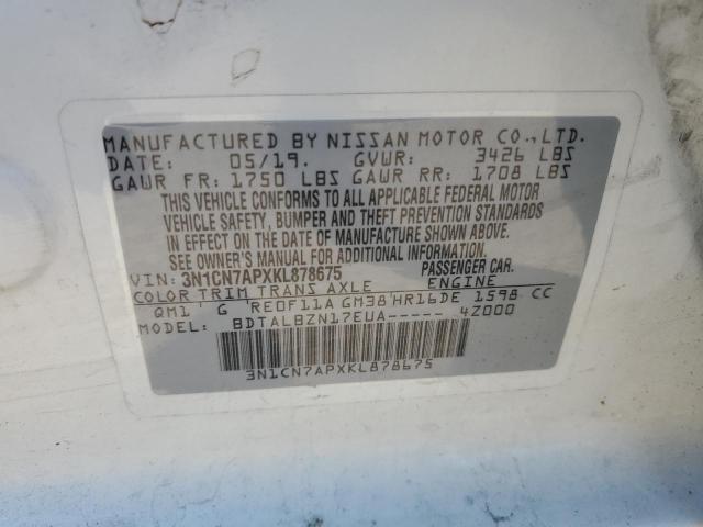 Photo 9 VIN: 3N1CN7APXKL878675 - NISSAN VERSA S 