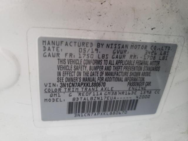 Photo 11 VIN: 3N1CN7APXKL880670 - NISSAN VERSA S 