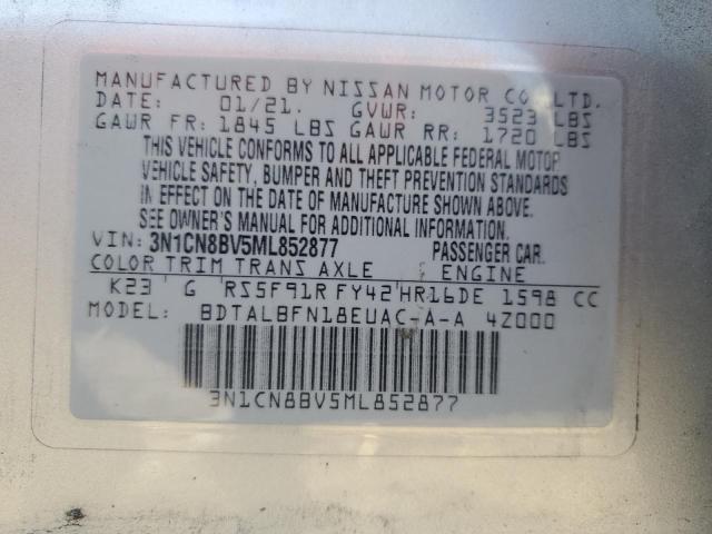 Photo 11 VIN: 3N1CN8BV5ML852877 - NISSAN VERSA S 