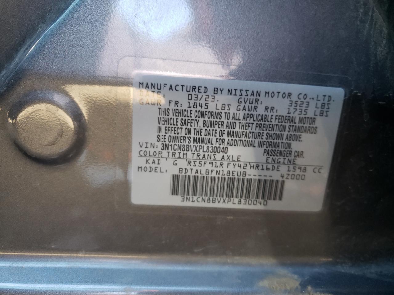 Photo 12 VIN: 3N1CN8BVXPL830040 - NISSAN VERSA 