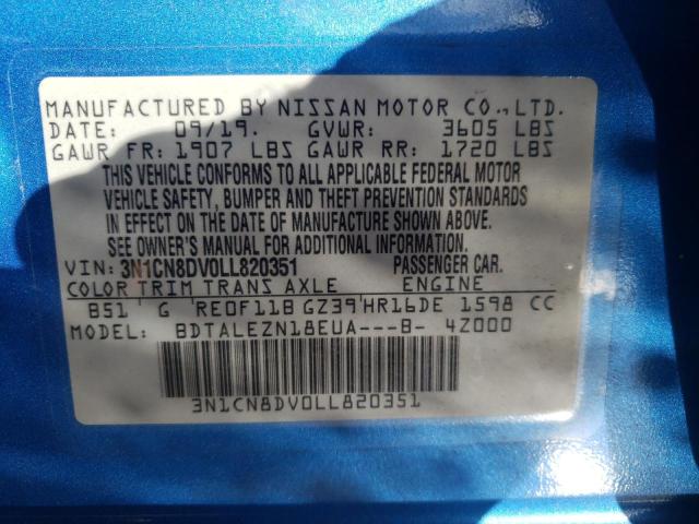 Photo 9 VIN: 3N1CN8DV0LL820351 - NISSAN VERSA S 