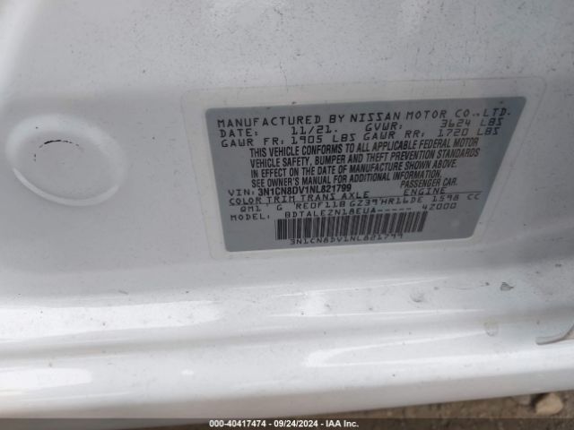 Photo 8 VIN: 3N1CN8DV1NL821799 - NISSAN VERSA 