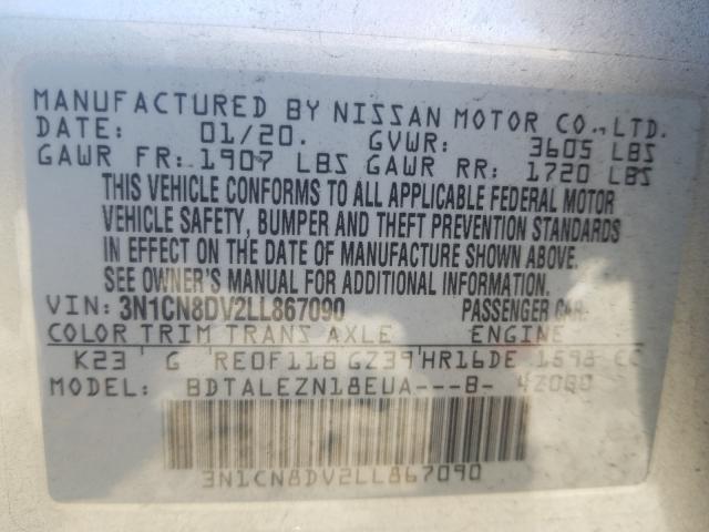 Photo 9 VIN: 3N1CN8DV2LL867090 - NISSAN VERSA S 