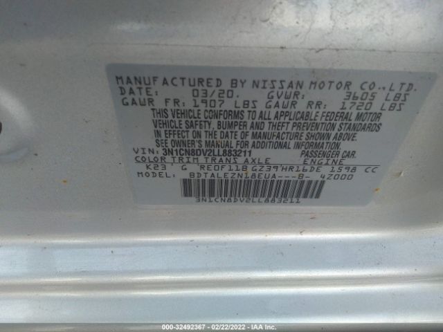 Photo 8 VIN: 3N1CN8DV2LL883211 - NISSAN VERSA 