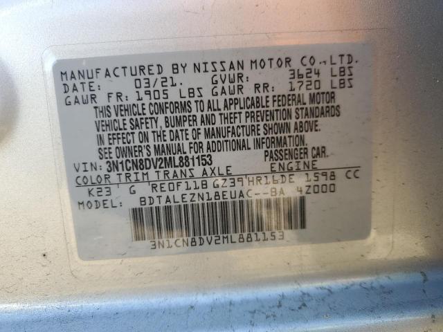 Photo 11 VIN: 3N1CN8DV2ML881153 - NISSAN VERSA 