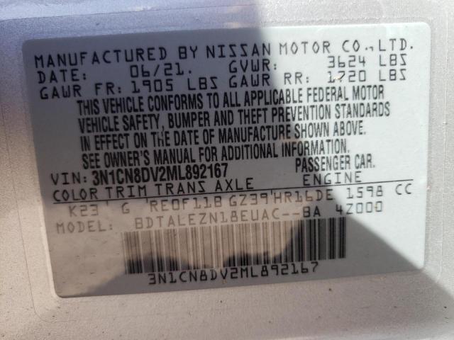 Photo 9 VIN: 3N1CN8DV2ML892167 - NISSAN VERSA S 