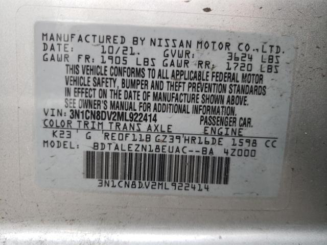 Photo 12 VIN: 3N1CN8DV2ML922414 - NISSAN VERSA S 