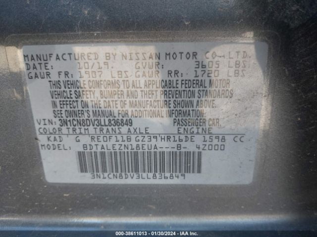 Photo 8 VIN: 3N1CN8DV3LL836849 - NISSAN VERSA 