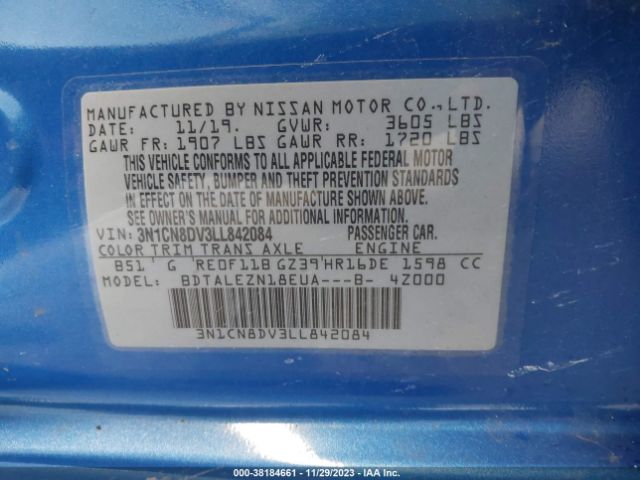 Photo 8 VIN: 3N1CN8DV3LL842084 - NISSAN VERSA 