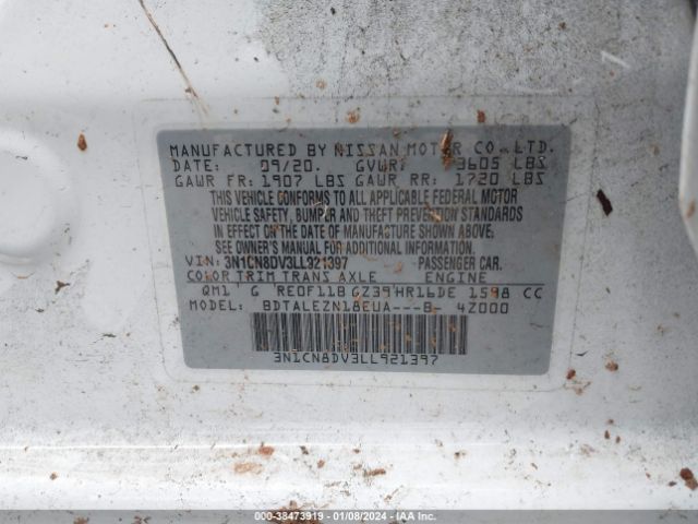 Photo 8 VIN: 3N1CN8DV3LL921397 - NISSAN VERSA 