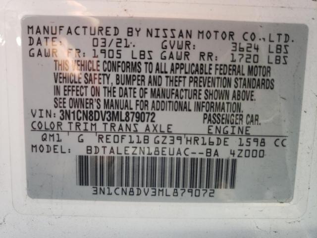 Photo 9 VIN: 3N1CN8DV3ML879072 - NISSAN VERSA S 