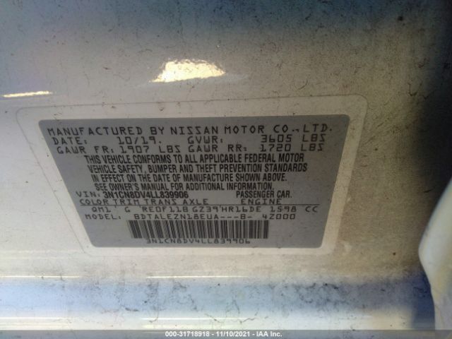 Photo 8 VIN: 3N1CN8DV4LL839906 - NISSAN VERSA 