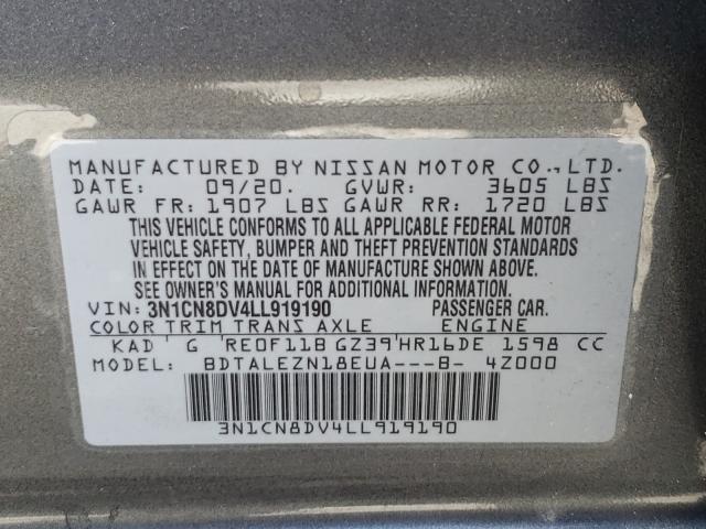 Photo 9 VIN: 3N1CN8DV4LL919190 - NISSAN VERSA S 