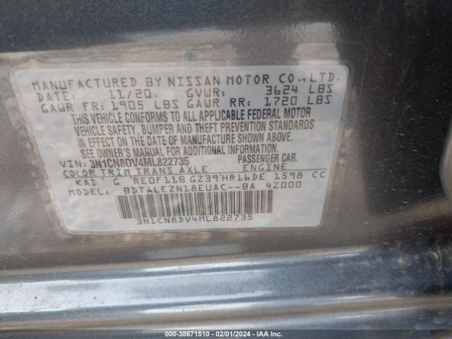 Photo 8 VIN: 3N1CN8DV4ML822735 - NISSAN VERSA 