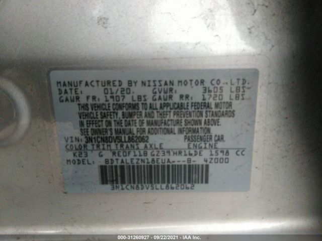 Photo 8 VIN: 3N1CN8DV5LL862062 - NISSAN VERSA 