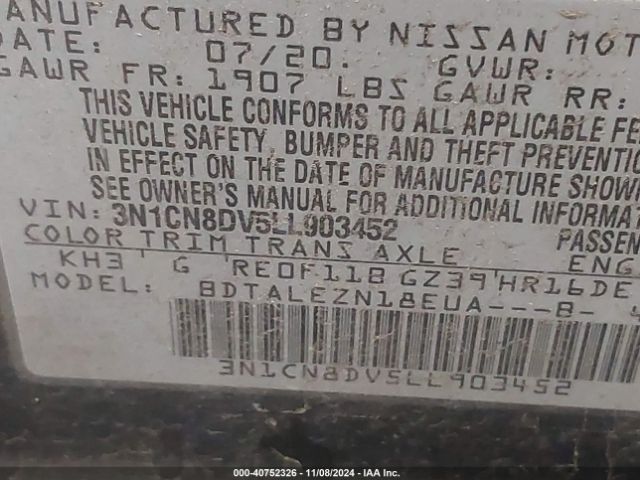 Photo 8 VIN: 3N1CN8DV5LL903452 - NISSAN VERSA 