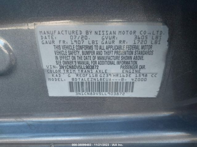 Photo 8 VIN: 3N1CN8DV5LL903872 - NISSAN VERSA 