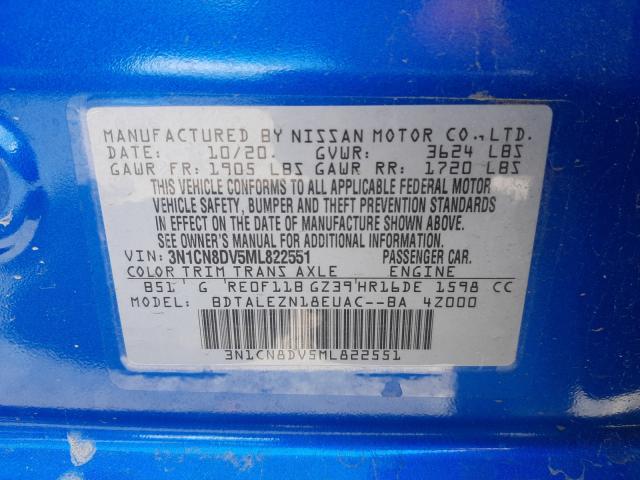 Photo 9 VIN: 3N1CN8DV5ML822551 - NISSAN VERSA S 