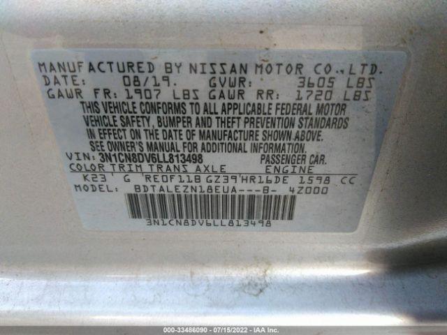 Photo 8 VIN: 3N1CN8DV6LL813498 - NISSAN VERSA 