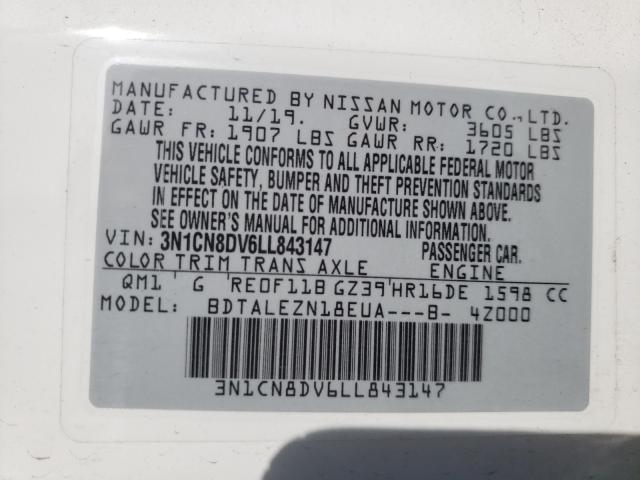 Photo 9 VIN: 3N1CN8DV6LL843147 - NISSAN VERSA S 