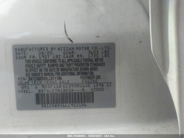 Photo 8 VIN: 3N1CN8DV6LL911186 - NISSAN VERSA 