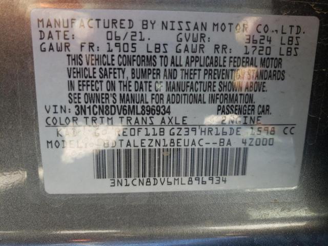 Photo 9 VIN: 3N1CN8DV6ML896934 - NISSAN VERSA S 