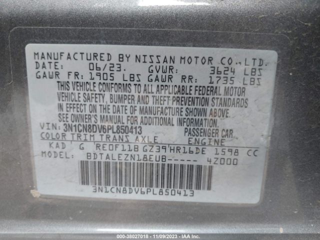 Photo 8 VIN: 3N1CN8DV6PL850413 - NISSAN VERSA 