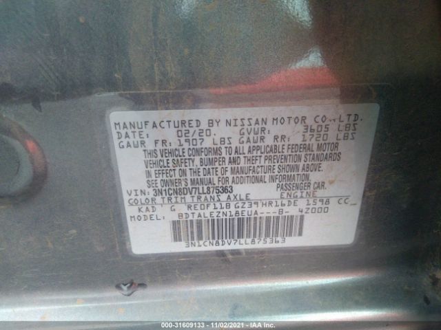 Photo 8 VIN: 3N1CN8DV7LL875363 - NISSAN VERSA 