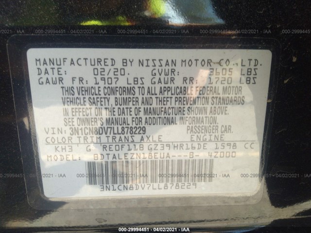 Photo 8 VIN: 3N1CN8DV7LL878229 - NISSAN VERSA 