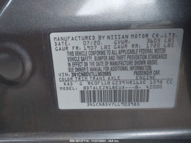 Photo 8 VIN: 3N1CN8DV7LL903985 - NISSAN VERSA 